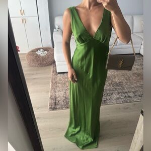 Green Satin Dress